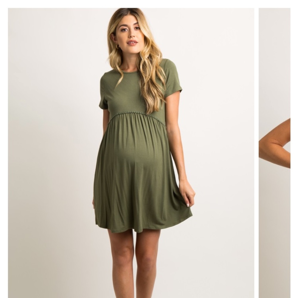 PinkBlush green XL maternity Olive Shift Dress
